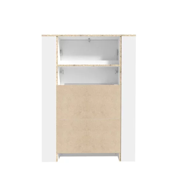Etajera Multifunctional Alb, 88,2 x 120,8 x 18,6 (62,2) cm